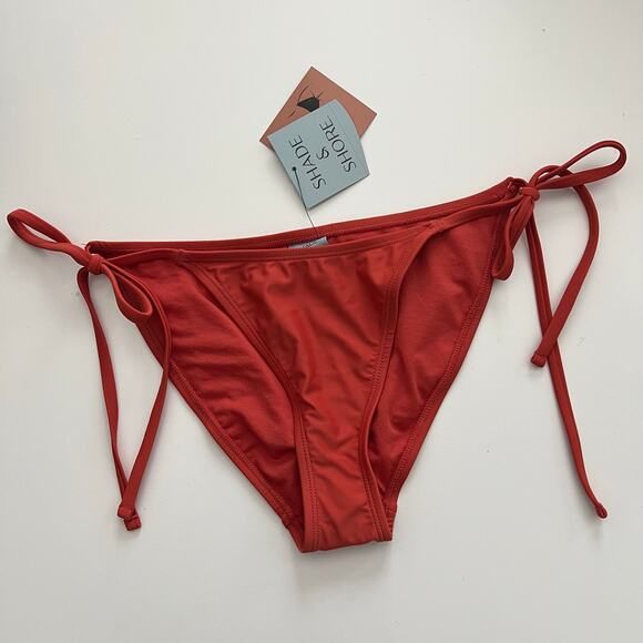 Sun & Shore string bikini bottom low rise high leg cheeky burnt orange - Picture 1 of 5